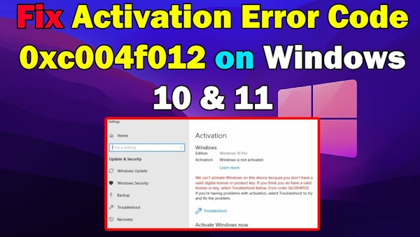 Исправляем ошибку 0xC004F012 в Windows 10 и 11