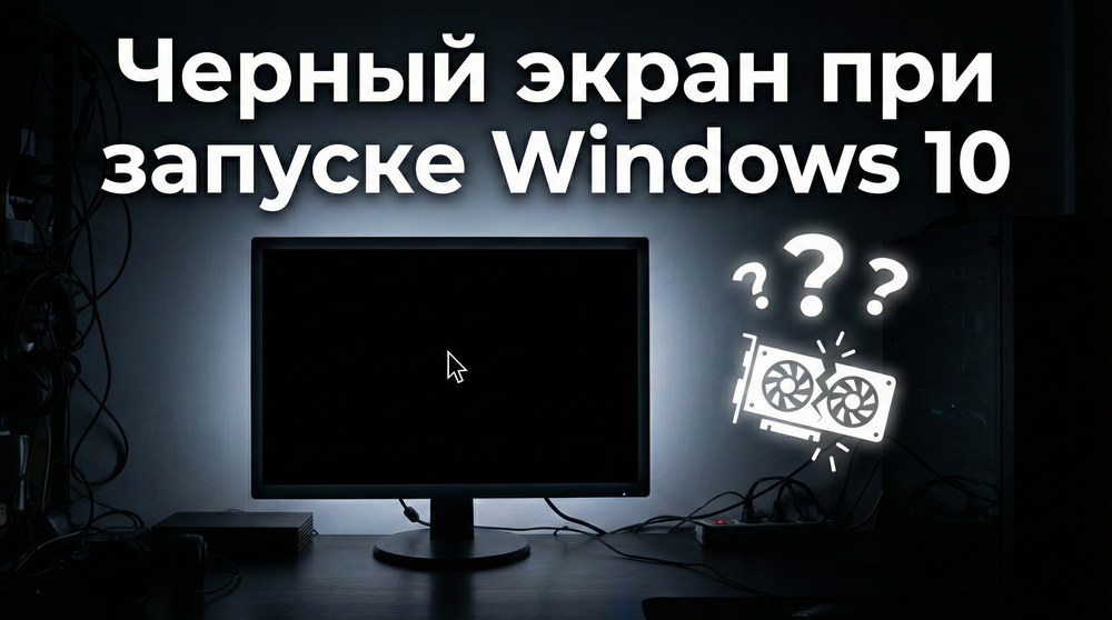 Что делать, если появился черный экран и курсор при запуске Windows 10