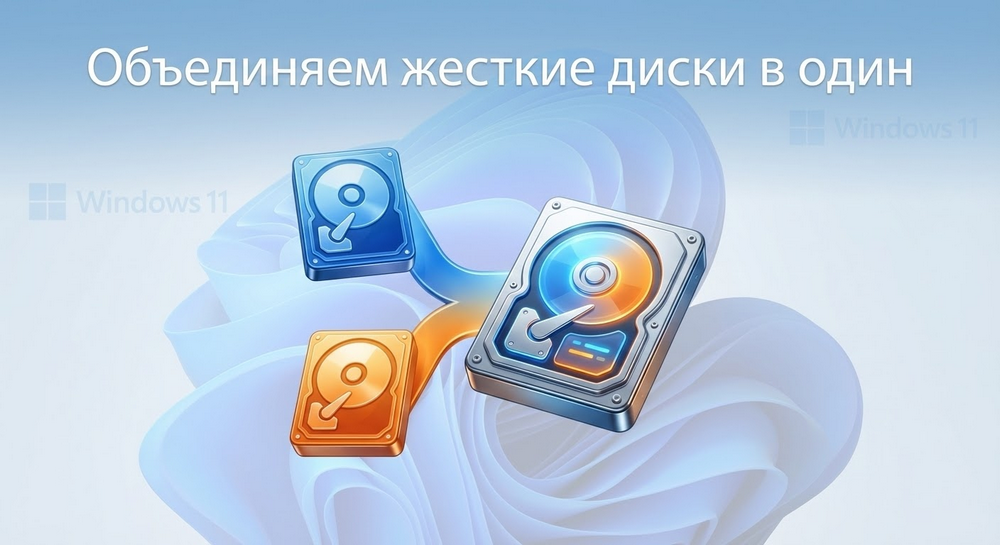 Как объединить диски в Windows 11 и 10: Полное руководство