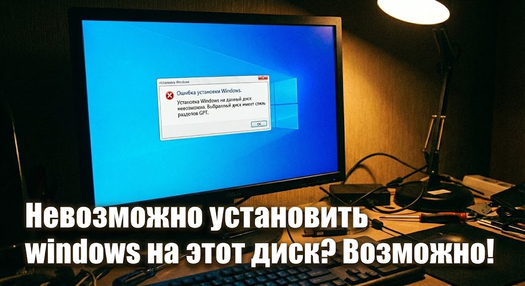 Установка Windows на данный диск невозможна, на выбранном диске находится таблица mbr: Полный Гайд
