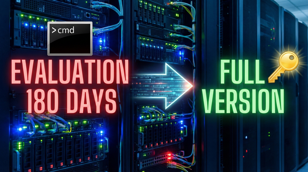 Как перевести ознакомительную Windows Server Evaluation в полную версию