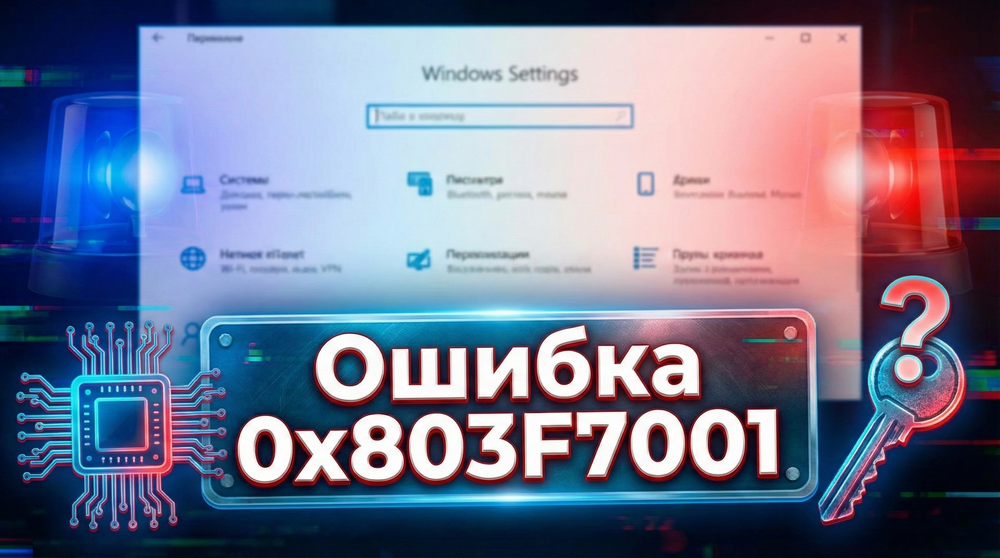 Ошибка 0x803f7001 при активации Windows: как исправить